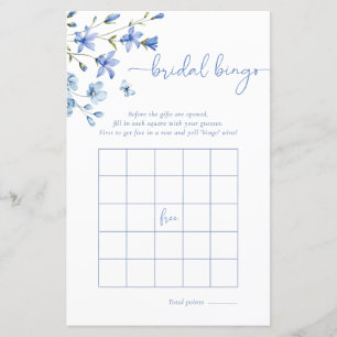 Papier Dusty Blue Fleur sauvage Fête des mariées de Bingo