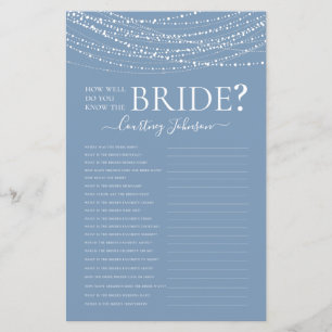 Papier Dusty Blue Lights jeu de Fête des mariées