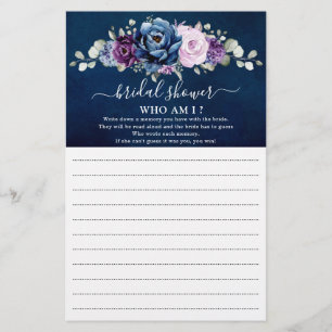 Papier Dusty Blue Purple Fête des mariées Qui Suis-Je Jeu