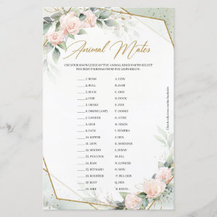 Papier Dusty fleurs roses eucalyptus or Animal Mates