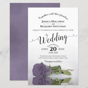Papier Dusty Lilac Purple Rose BUDGET Faire-part de maria