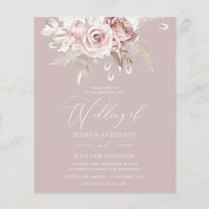 Papier Dusty Rose Blush Floral Budget Faire-part de maria