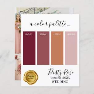 Papier Dusty Rose couleurs Mariage Palette Card 2023