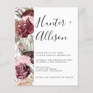 Papier Dusty Rose Faire-part de mariage