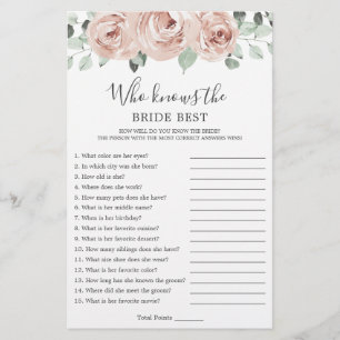 Papier Dusty Rose Qui Connaît Bride Meilleur Jeu De Fête 