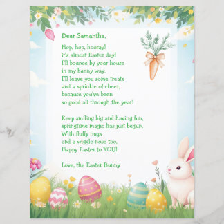 Papier Easter Bunny Letter and Question Game for Children