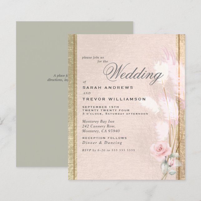 Papier Économique Mais Belle Pampa Rose Luxe Grass (Devant / Derrière)