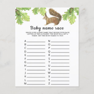 Papier Écureuil - jeu de course de nom de bébé