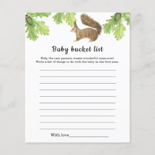 Papier Écureuil - Liste de choses à faire bébé