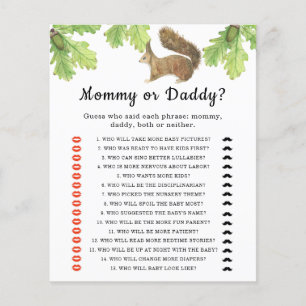 Papier Écureuil - maman ou papa jeu de baby shower