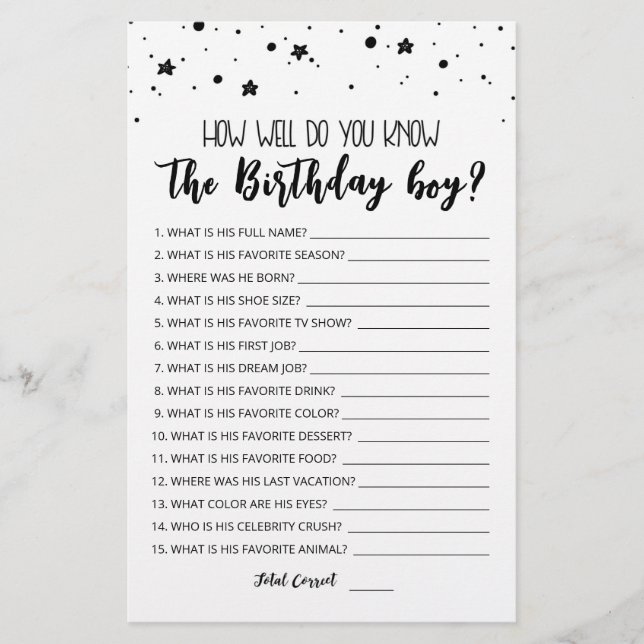 Papier Editable Comme vous connaissez bien le garçon d'an (Devant)