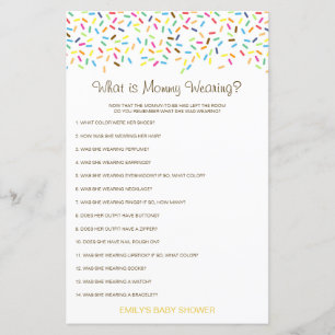 Papier Editable What is maman Wear Baby shower Game