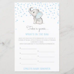 Papier Editable What's in the Bag Baby shower Game