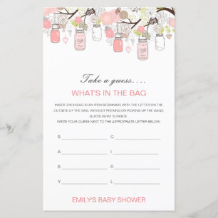 Papier Editable What's in the Bag Baby shower Game