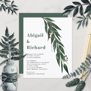 Papier Eeucalyptus BUDGÉTAIRE, faire-part de mariage RSVP