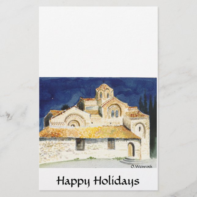 Papier églises d'Ohrid1, Joyeuses Fêtes, O.Weinroth (Devant)