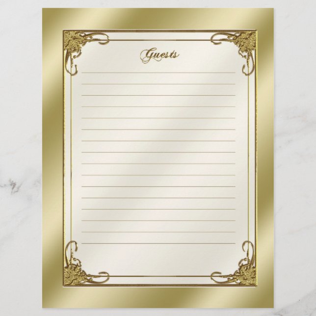 Papier Élégant 50e anniversaire de Mariage invité (Devant)