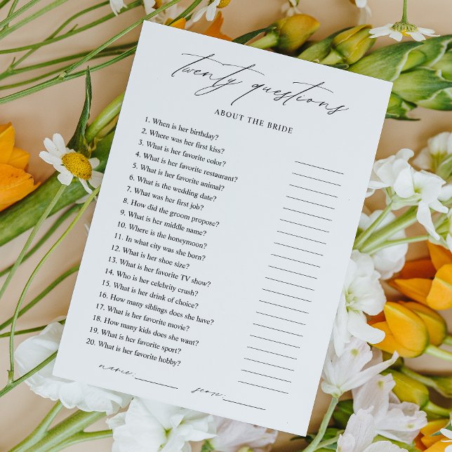 Papier Élégant À quel point connaissez-vous la mariée ? (Créateur téléchargé)