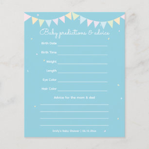 Papier Elegant Baby Blue Boy Baby shower de deviner jeu