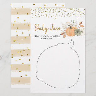 Papier Elégant Baby shower Citrouille blanc visage bébé