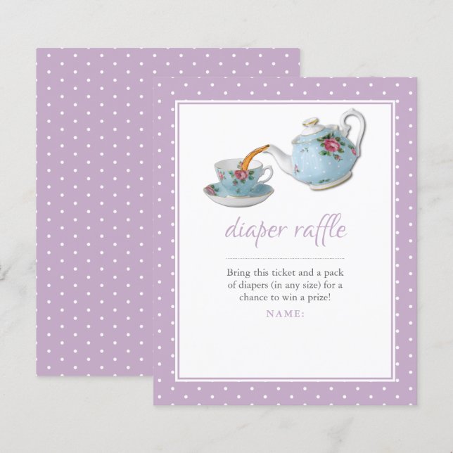 Papier Élégant Baby shower Teacup Tea Party Tea Party Raf (Devant / Derrière)
