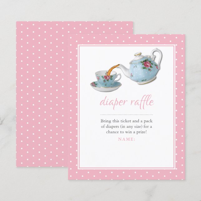 Papier Élégant Baby shower Teacup Tea Party Tea Party Raf (Devant / Derrière)