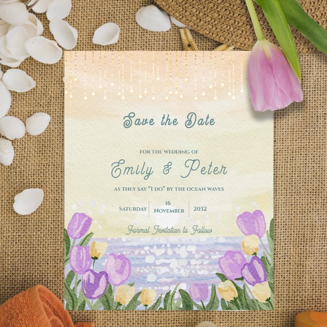 Papier Elegant Beach Destination Wedding Save the Date (Elegant Beach Destination Wedding Save the Date)