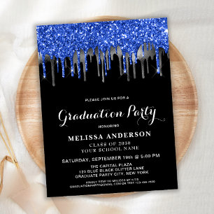 Papier Élégant budget Bleu Silver Parties scintillant Dér