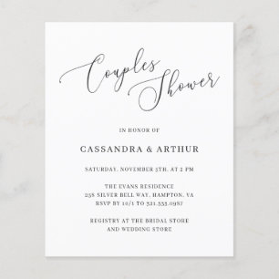 Papier Élégant budget Couples Douche Invitation