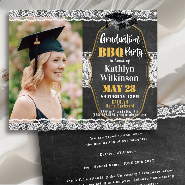 Papier Élégant BUDGET Dentelle florale photo GRAD Invitat (Créateur téléchargé)