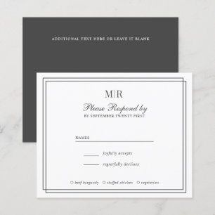 Papier Élégant budget double frontière Monogramme mariage