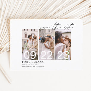 Papier Élégant budget Enregistrer la date 3 Invitations p