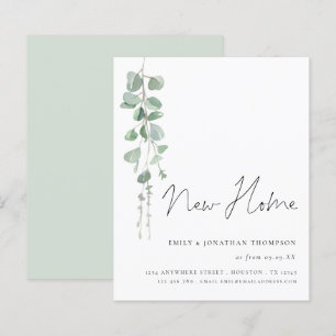 Papier Élégant budget Eucalyptus Script Moving New Home