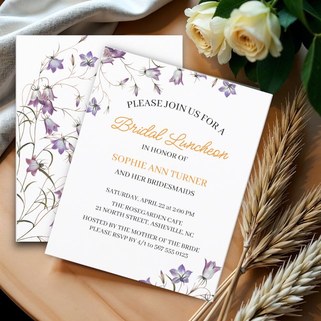 Papier Élégant budget floral déjeuner nuptial Invitation (Créateur téléchargé)