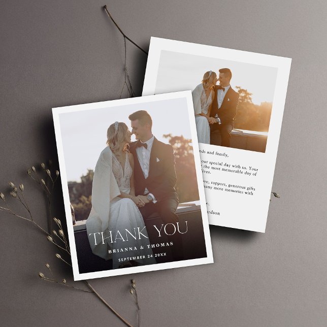 Papier Élégant budget Mariage photo moderne Merci (Créateur téléchargé)