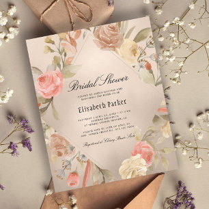 Papier Elégant BUDGET rose d'or nuptiale invitation douch