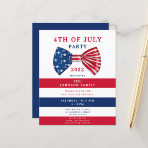 Papier Élégant budget rouge blanc 4 juillet bleu