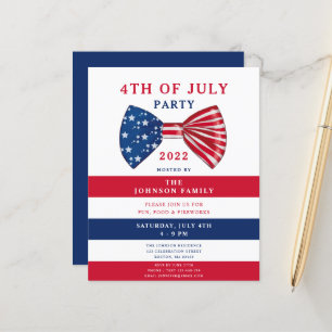 Papier Élégant Budget Rouge Blanc Bleu 4 Juillet