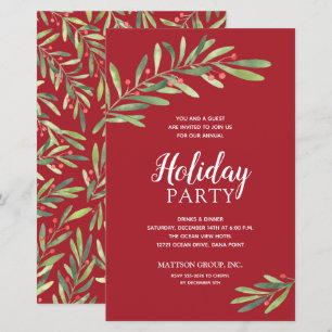 Papier Élégant Budget Vert Rouge Invitations de vacances