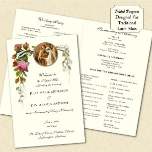 Papier Élégant catholique traditionnel mariage de masse p