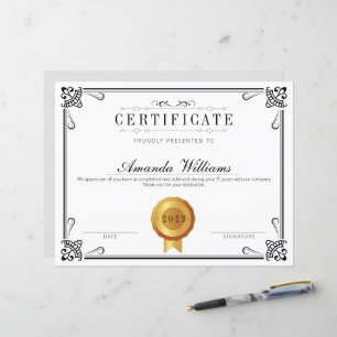 Papier Élégant certificat classique de réussite