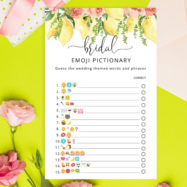 Papier Élégant citron botanique Emoji jeu de pictionnaire (Créateur téléchargé)