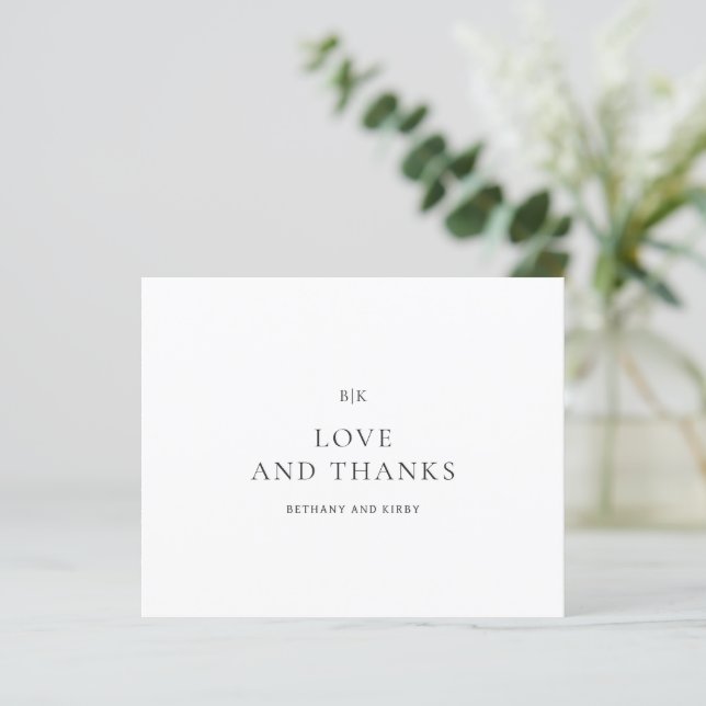 Papier Elegant Classic Budget Wedding Thank You Card (Debout devant)