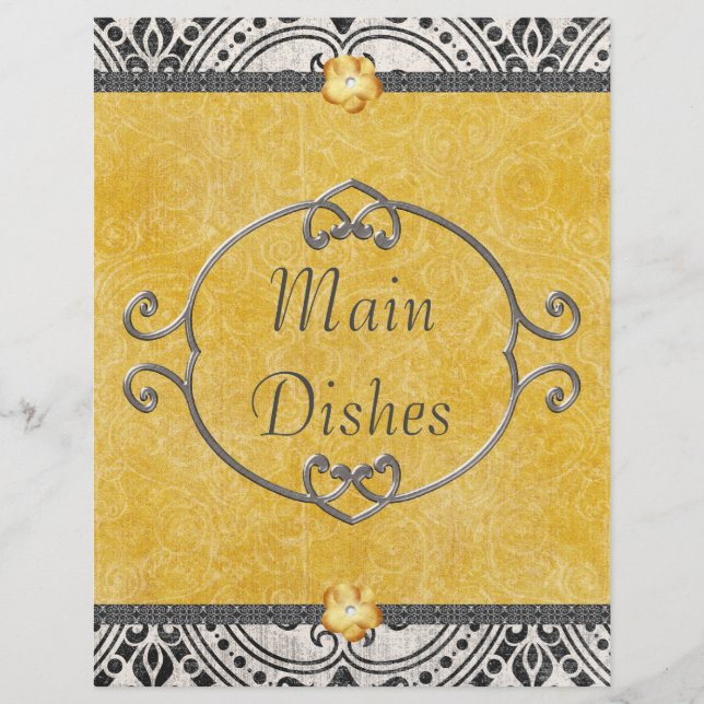 Papier Élégant diviseur de recettes Damask (Devant)