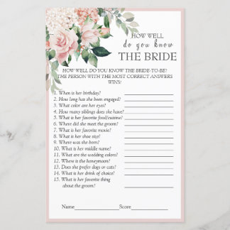 Papier Elégant Dusty Rose Jeu de Fête des mariées Florale