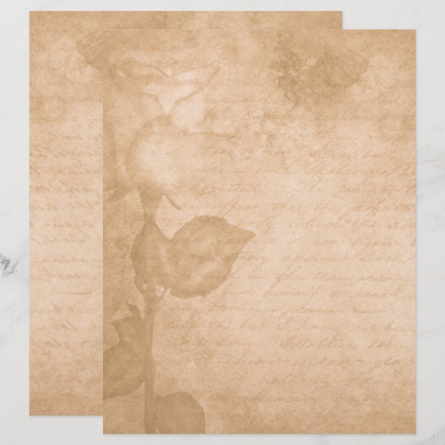 Papier Elégant en-tête vintage (Devant / Derrière)