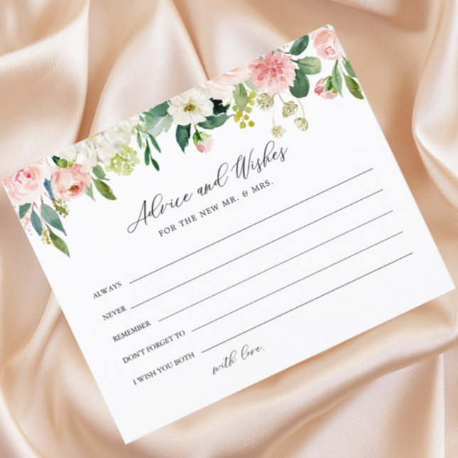 Papier Elégant Floral douche nuptiale conseils et souhait (Créateur téléchargé)