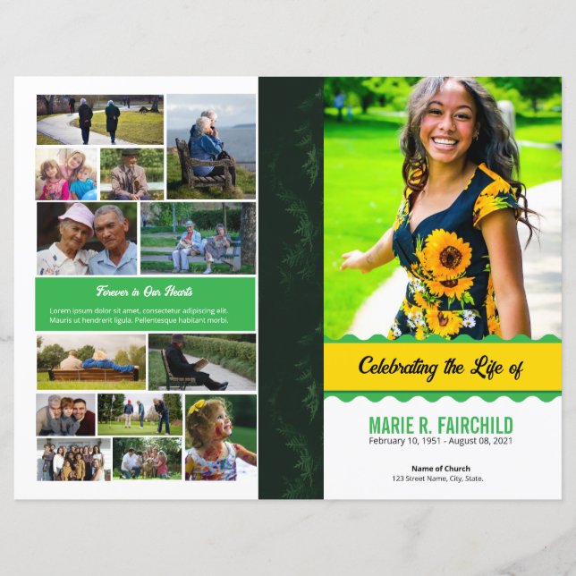 Papier Elegant Funeral Program Template (Devant)