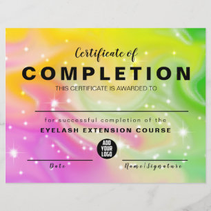 Papier Élégant Glam Iradiscent Certificat d'achèvement