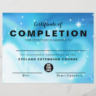 Papier Élégant Glam Iradiscent Certificat d'achèvement